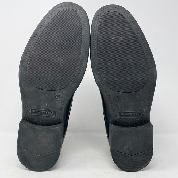 Stefano Rossi Black Leather Chukka Dress Boots Mens Size 8H main image 4